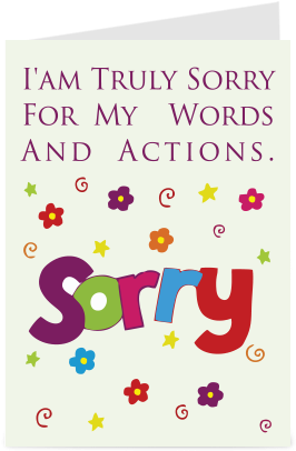 Actions Sorry Cord - Sorry Greeting Card (284x426), Png Download