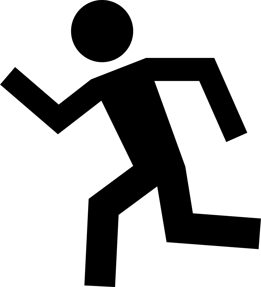 Running Man Silhouette To Left Comments - Running Man Left Png (892x980), Png Download