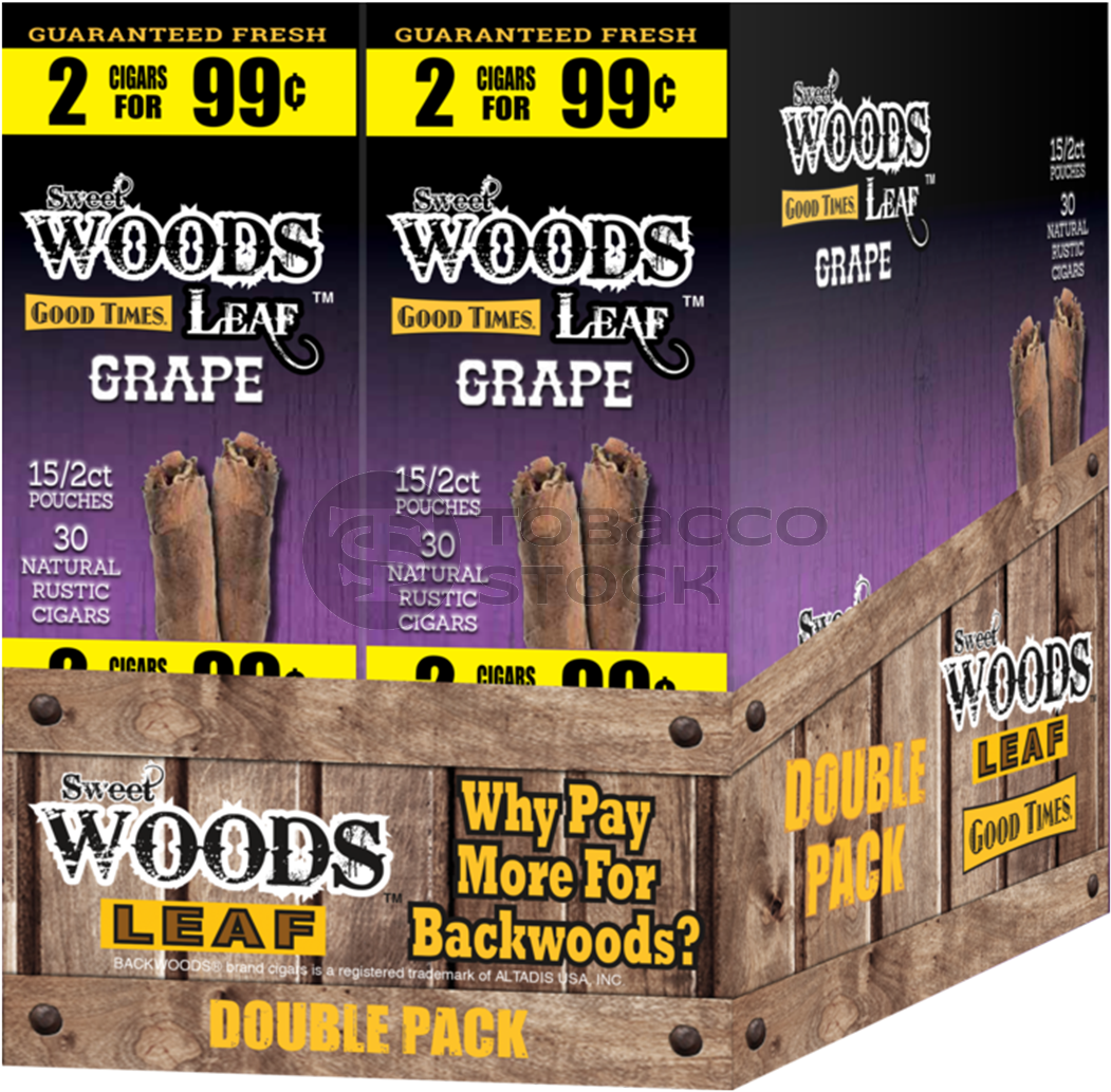 Good Times Sweet Woods 2 For 99¢ 30 Pouches Of 2 Grape - Grape Woods (1200x1200), Png Download