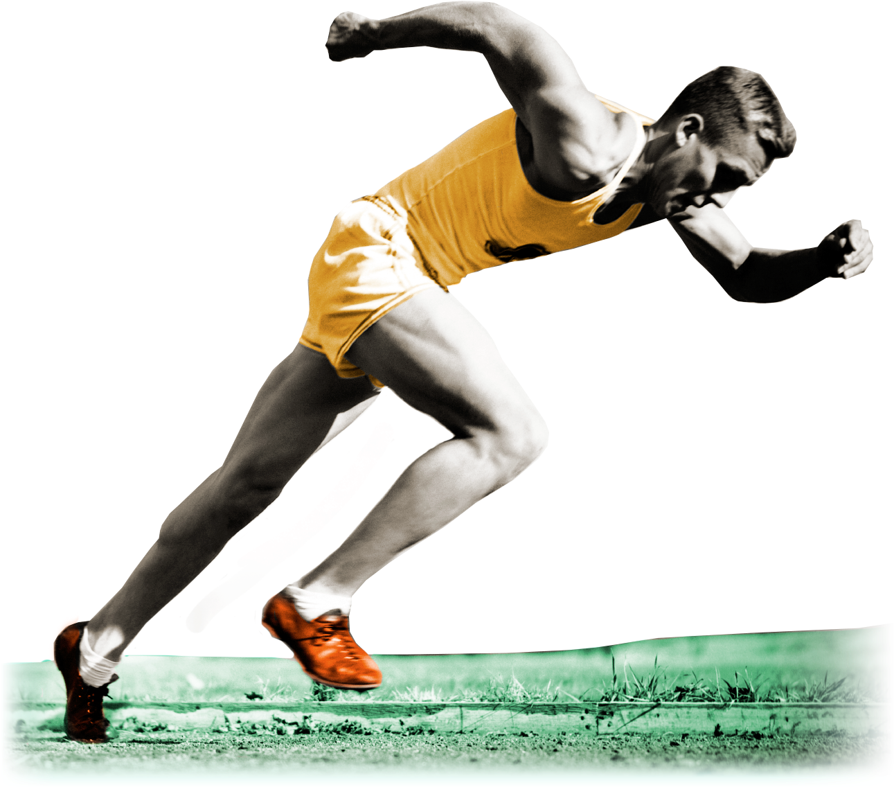 Silhouette Of Man Running - Running Race Png (1337x1191), Png Download