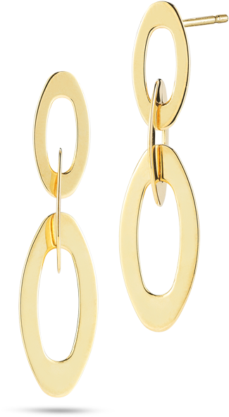 Roberto Coin Designer Gold 18k Yellow Gold Chic - Earrings (1600x1600), Png Download