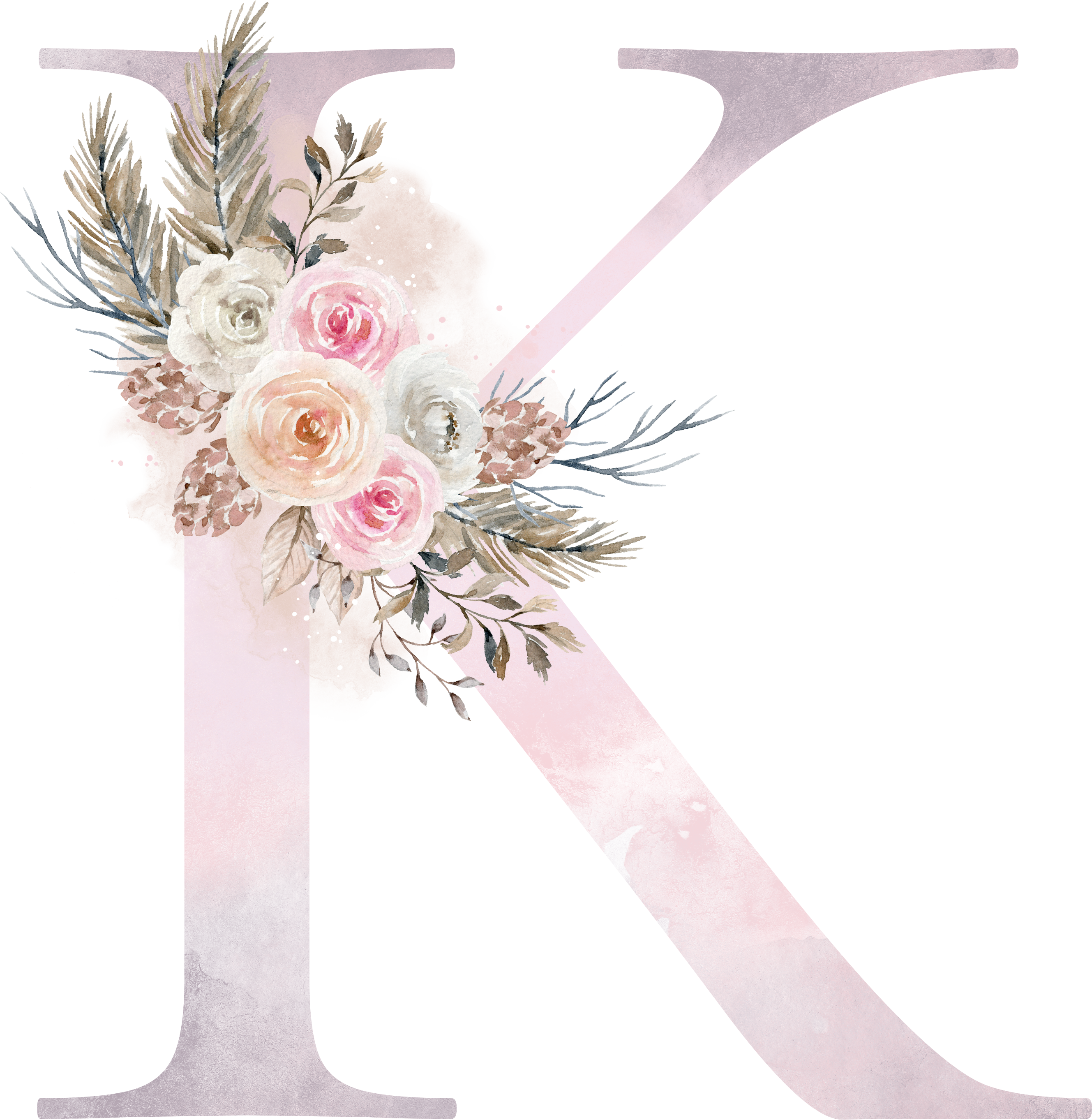 K - Watercolor Painting (2657x2724), Png Download