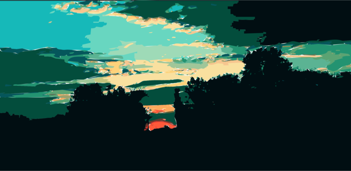 Royalty Free Stock Atmosphere Drawing Landscape - Drawing (699x340), Png Download