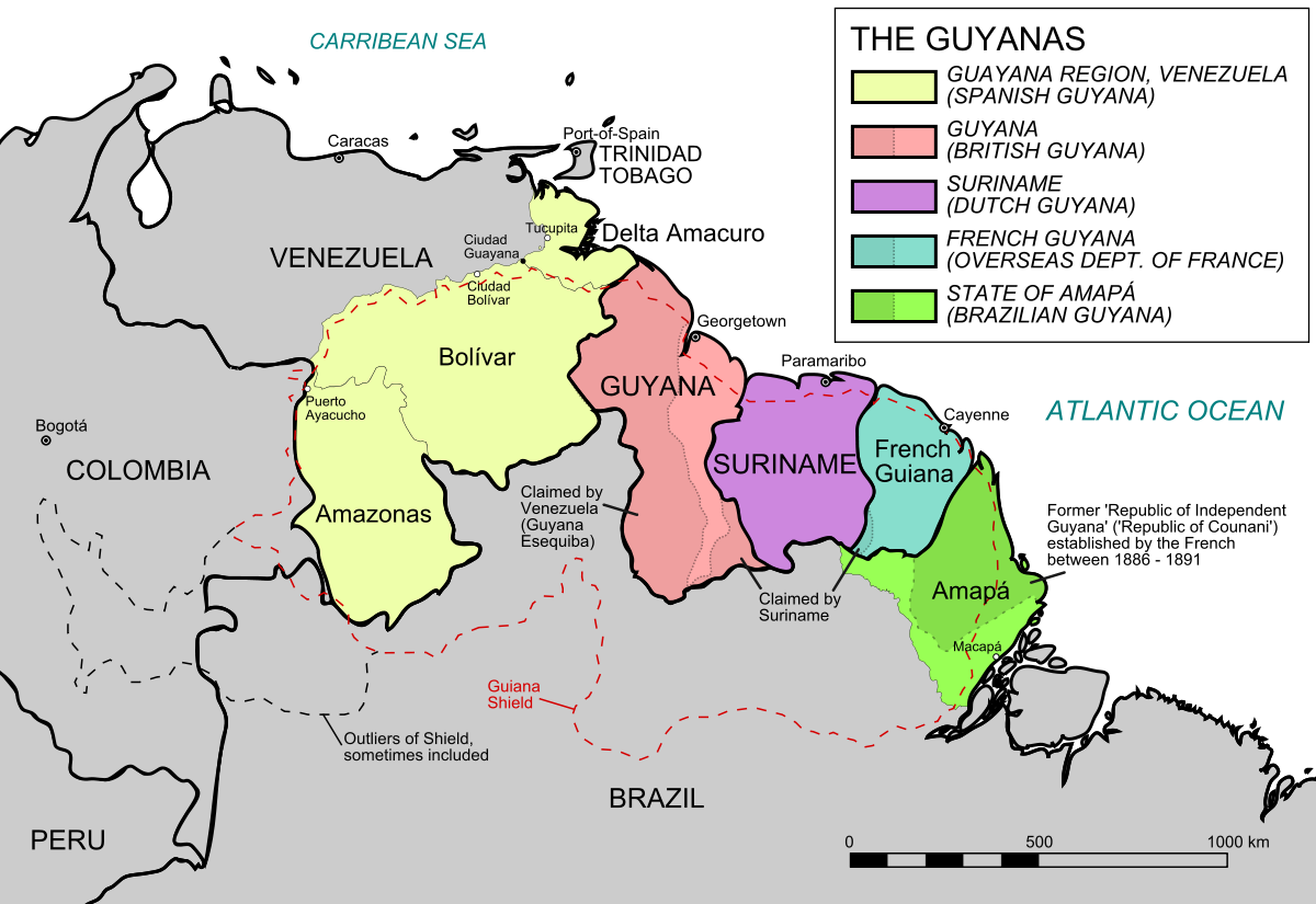 Guiana Map (1200x825), Png Download