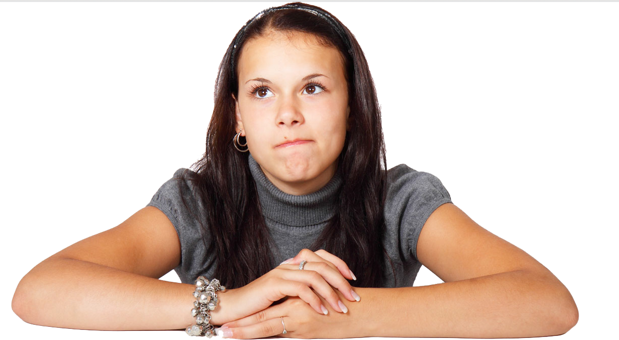 Thinking Woman Png Transparent - Thinking Woman (1225x673), Png Download