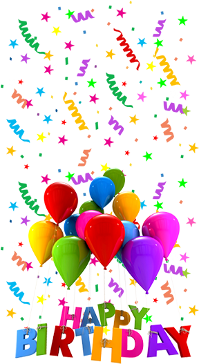 1st Birthday Party Theme - Happy Birthday Balloon Png (287x584), Png Download