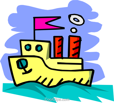 De Dibujos Animados Barco Libres De Derechos Ilustraciones - Cartoon Boat (480x436), Png Download