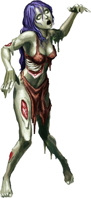 Zombie Lady (300x648), Png Download