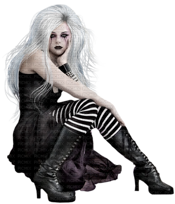 Share This Image - Gothic Woman Sitting Png (343x400), Png Download
