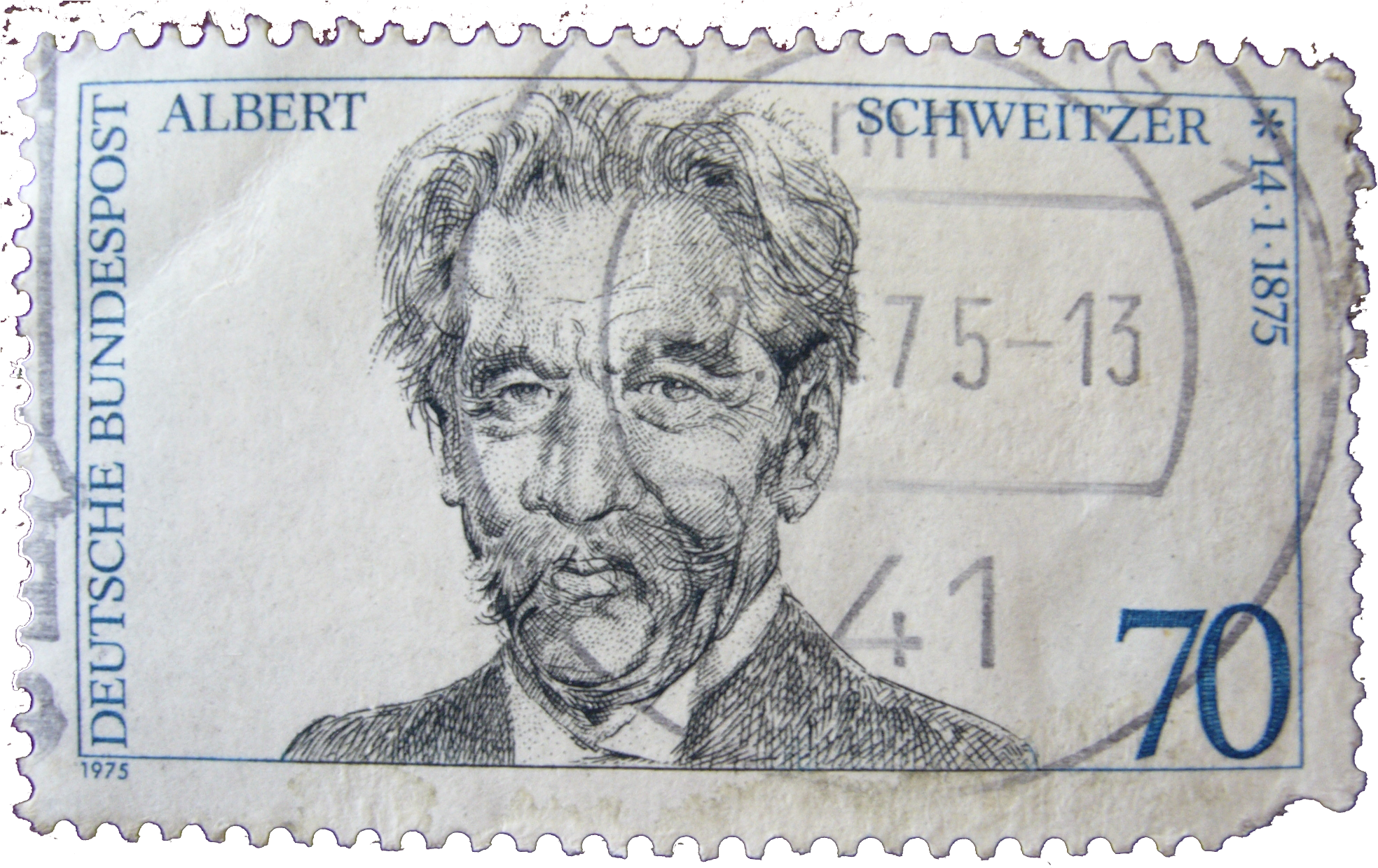 Schweitzer Stamp - Albert Schweitzer (1988x1268), Png Download