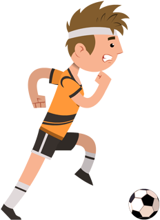 Sports-soccer Player Character - Soccer Animated (400x400), Png Download