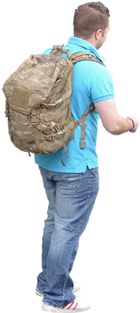 A Tourist-looking Guy In A Blue Polo Shirt And Enormous - Man (450x450), Png Download