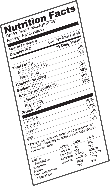 Nutrition Facts Label On Cup Of Strawberry Yogurt - Sunfood Superfoods Organic Acai Powder - 4 Oz Bag (440x745), Png Download