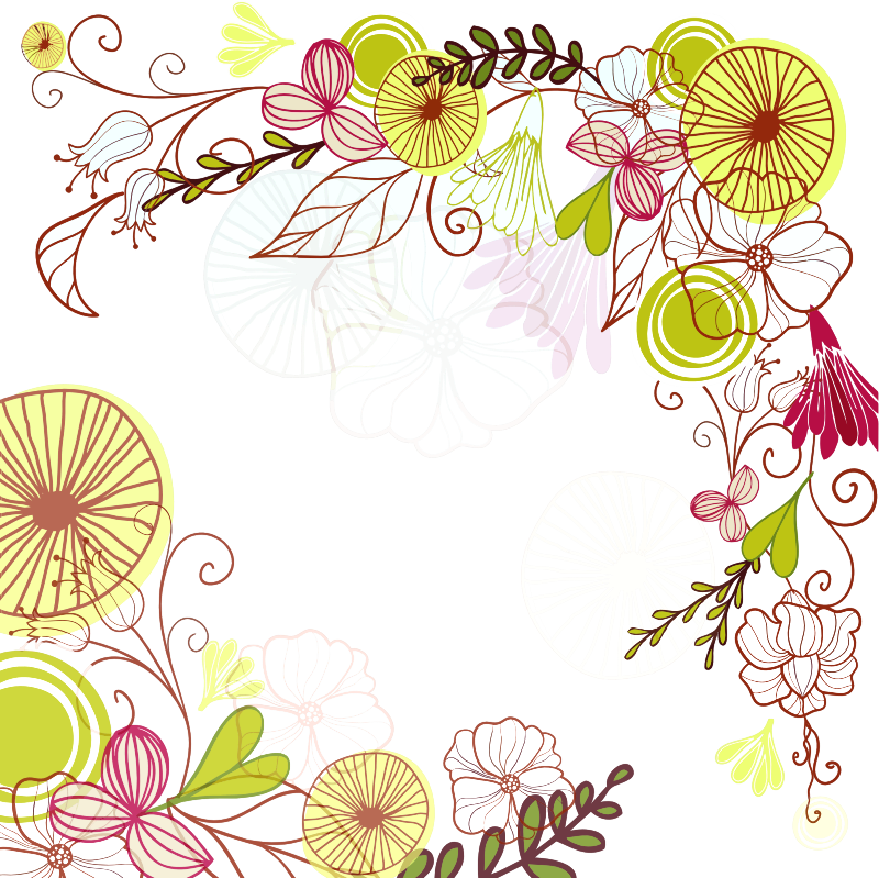 Clipart Floral Corner Border Frame - Flower (800x799), Png Download