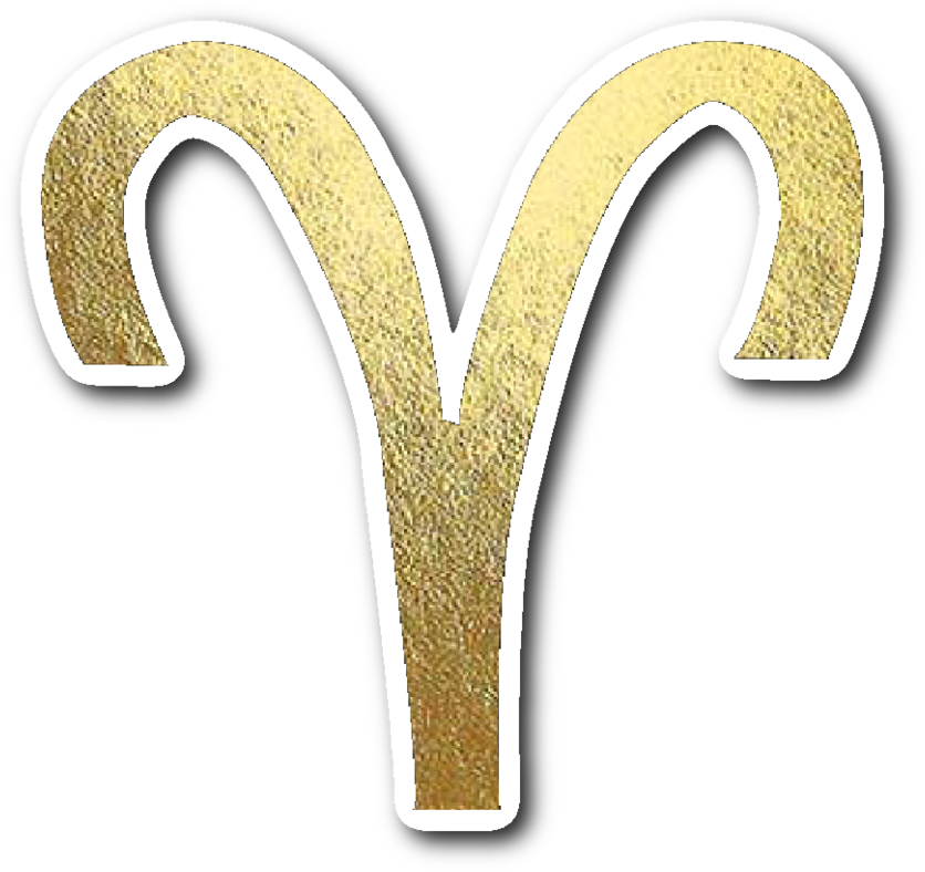 Aries Gold Sign Vinyl Sticker - Bling-bling (1024x1024), Png Download
