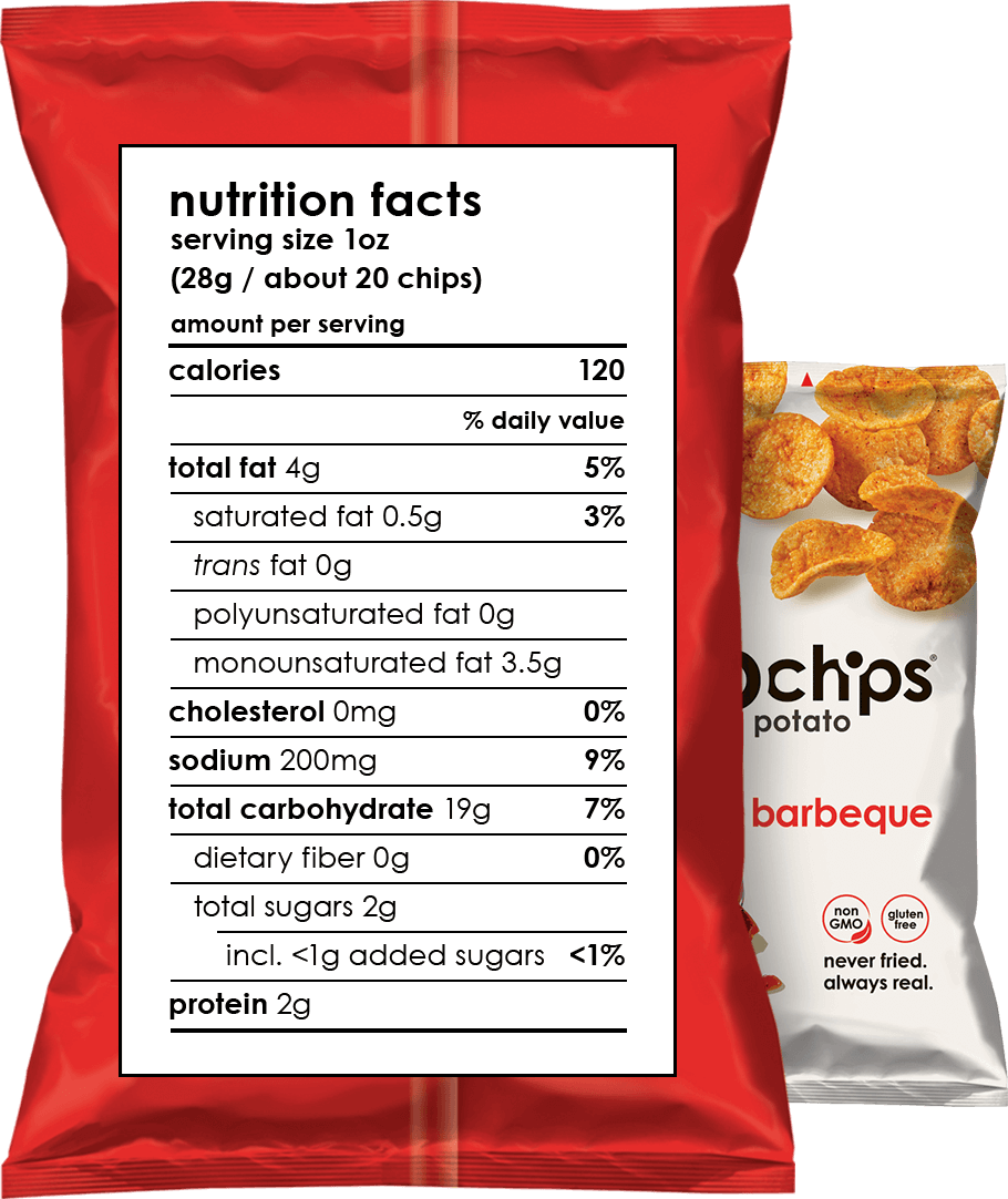 Nutritional Facts 1oz Bag Of Barbeque - Popchip Ridges Cheddar & Sour Cream .8 Oz (910x1082), Png Download