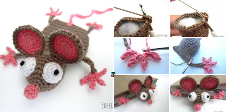 Crochet Rat Bookmark (800x400), Png Download