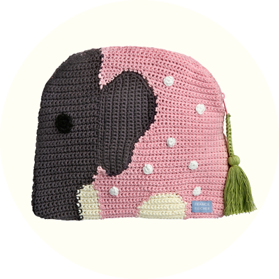 Franck & Fischer Dagmar Pink Elephant Crochet Purse - Beanie (400x400), Png Download