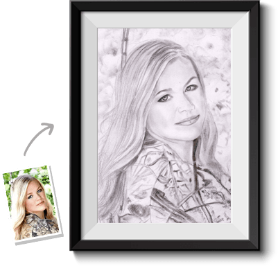 Charcoal Portrait From Photo - Drawing (401x384), Png Download