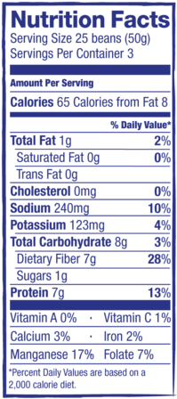 Brami Lupini Snack - Brami Beans Nutrition Facts (258x480), Png Download
