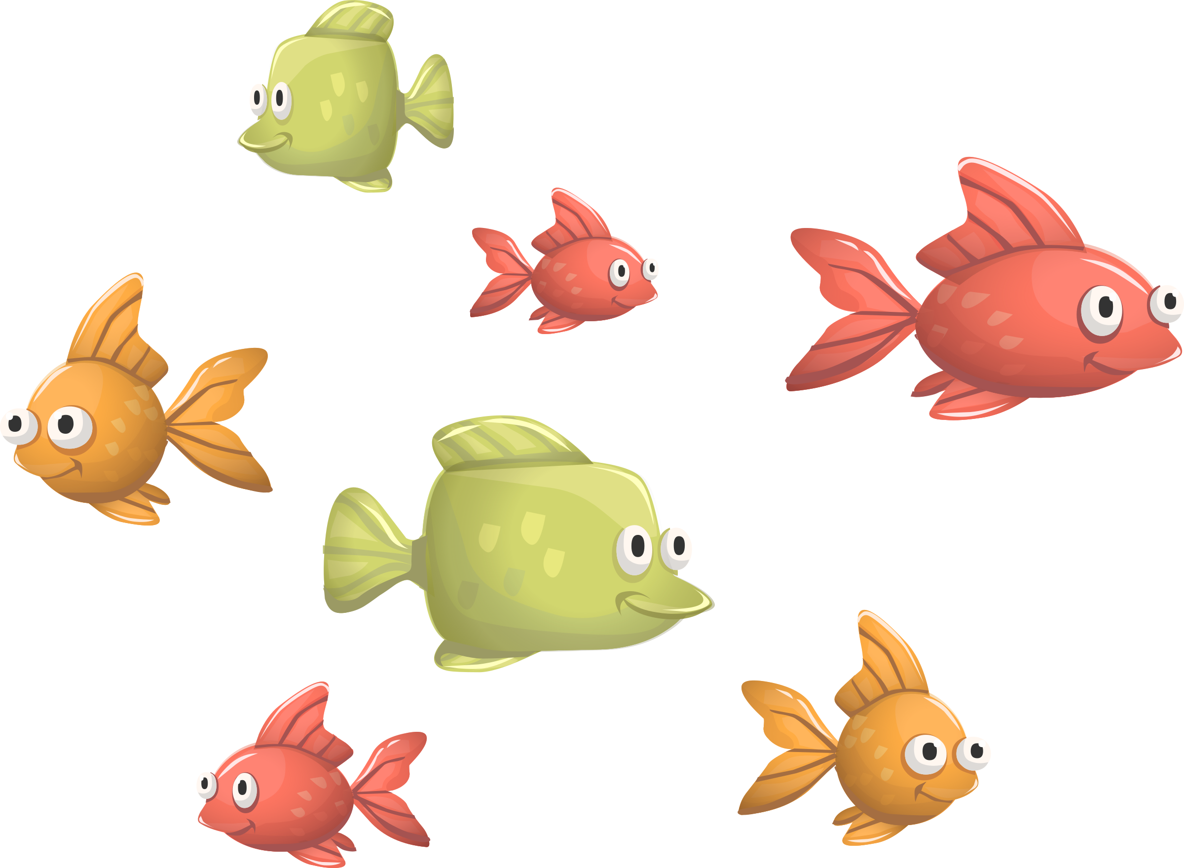 Big Image - Small Fishes Png (2400x1759), Png Download