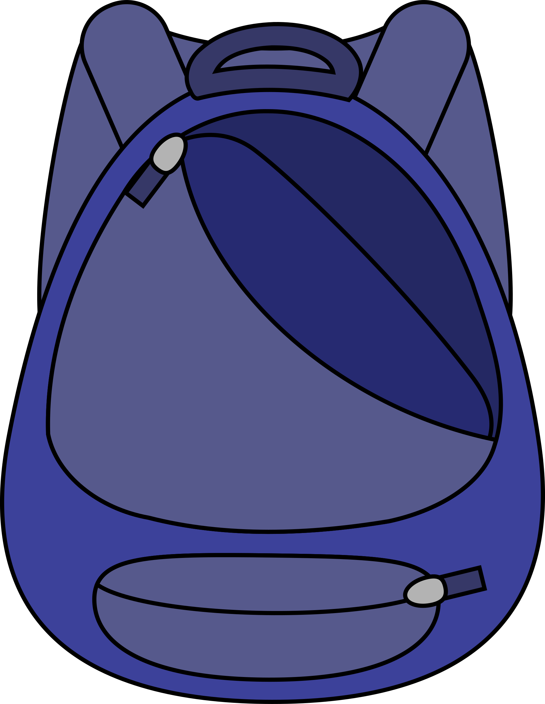 School Clipart Clipart Blue School - School Bag Clip Art (1860x2400), Png Download