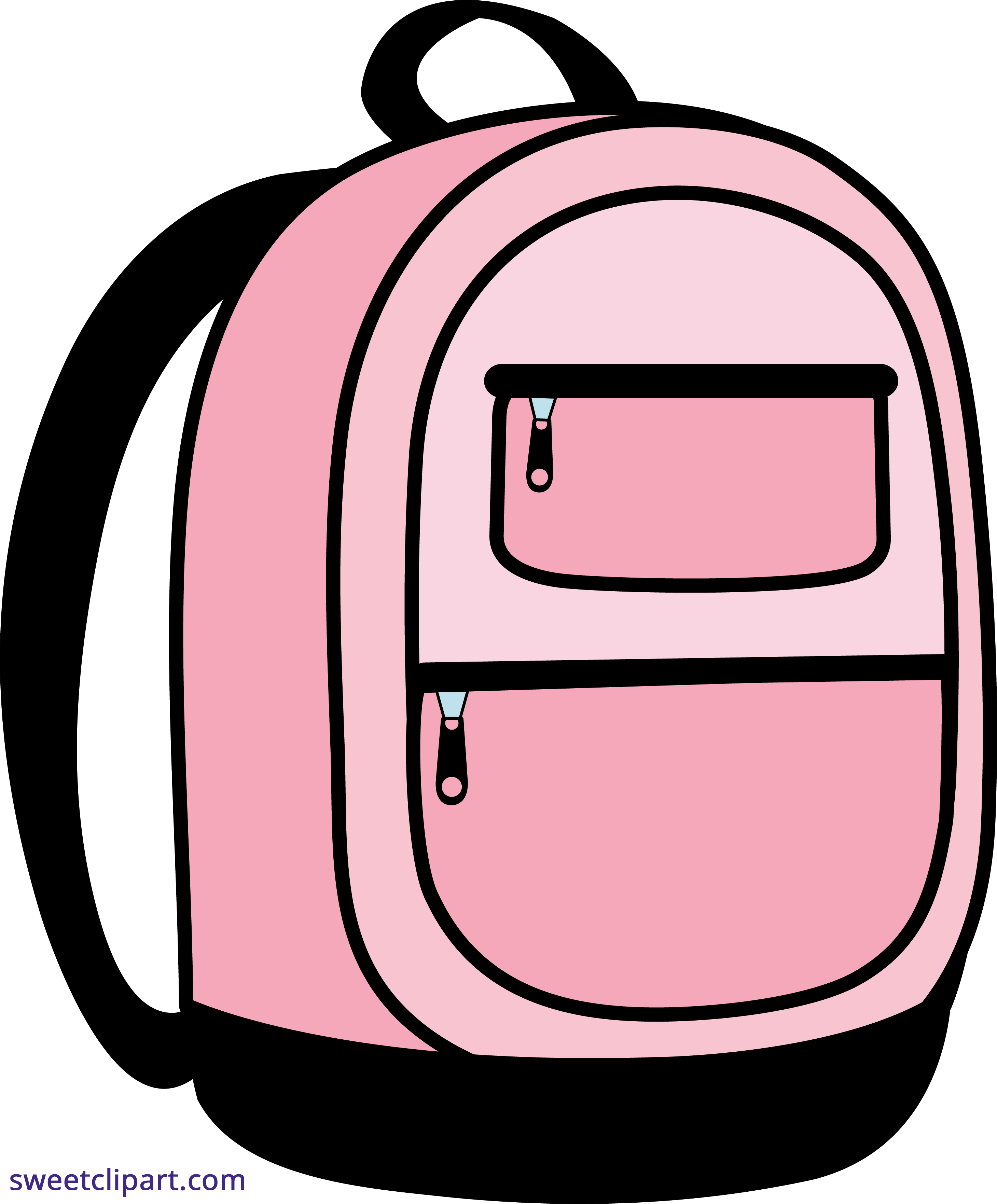 Pink School Clipart Sweet - Pink Backpack Clipart (2919x3525), Png Download