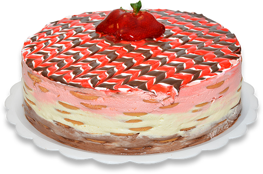 Creme Alemão Nos Sabores Morango, Chocolate E Creme - Birthday Cake (530x350), Png Download
