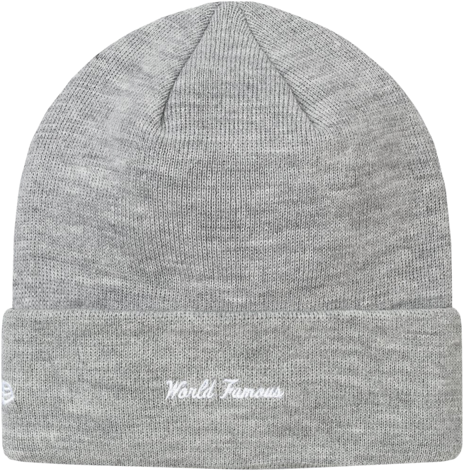 Supreme New Era Box Logo Beanie Heather Grey (1000x1000), Png Download
