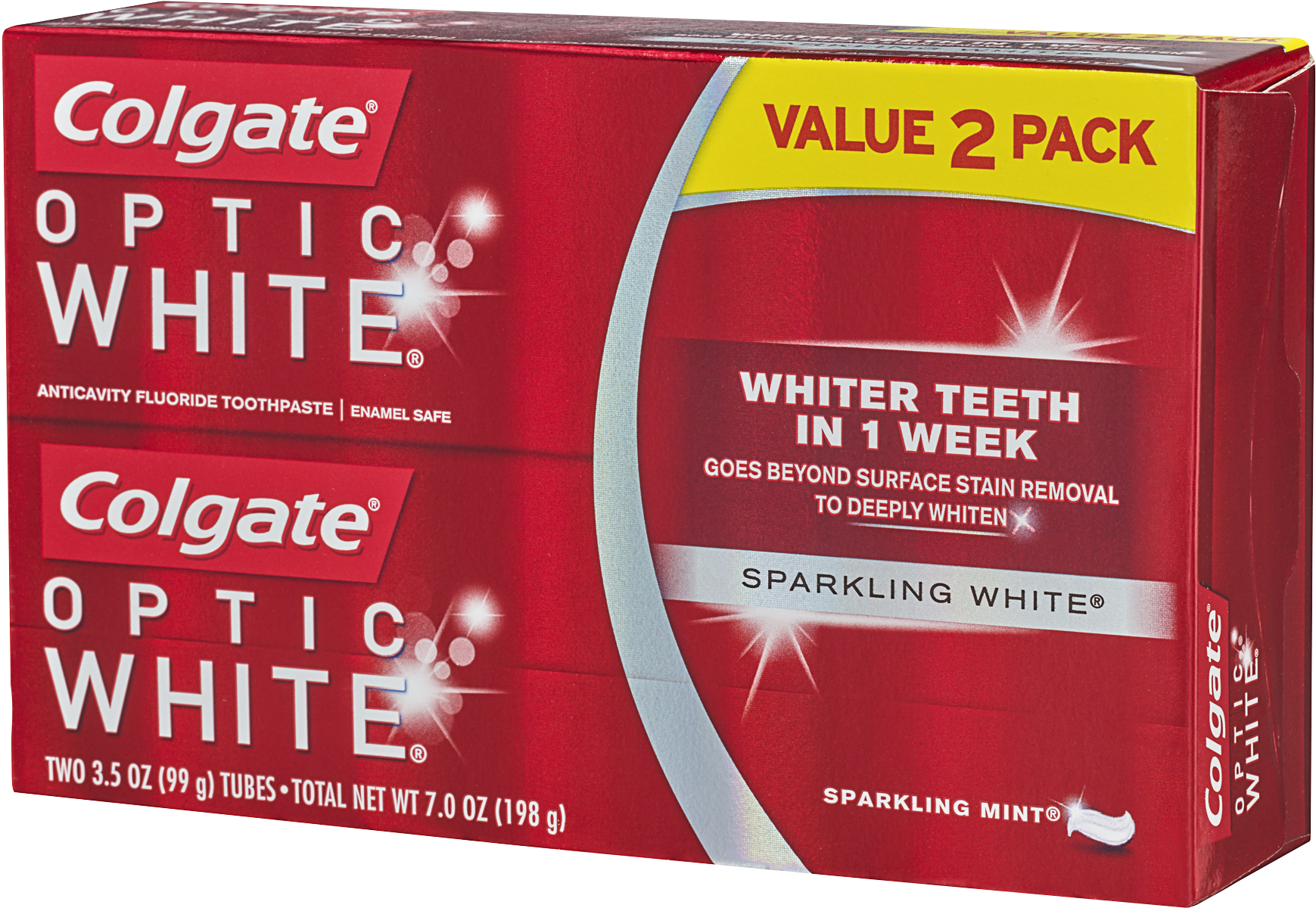 Colgate Optic White Whitening Toothpaste, Sparkling - Colgate Clock (1800x1248), Png Download