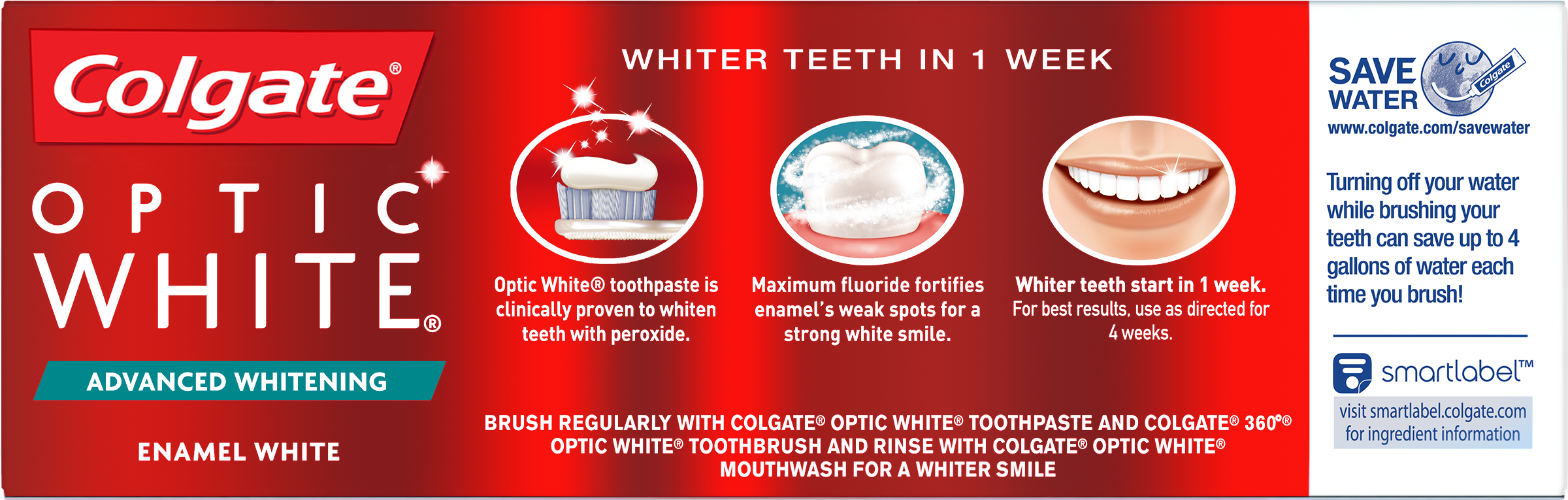 Colgate Optic White (2500x2500), Png Download