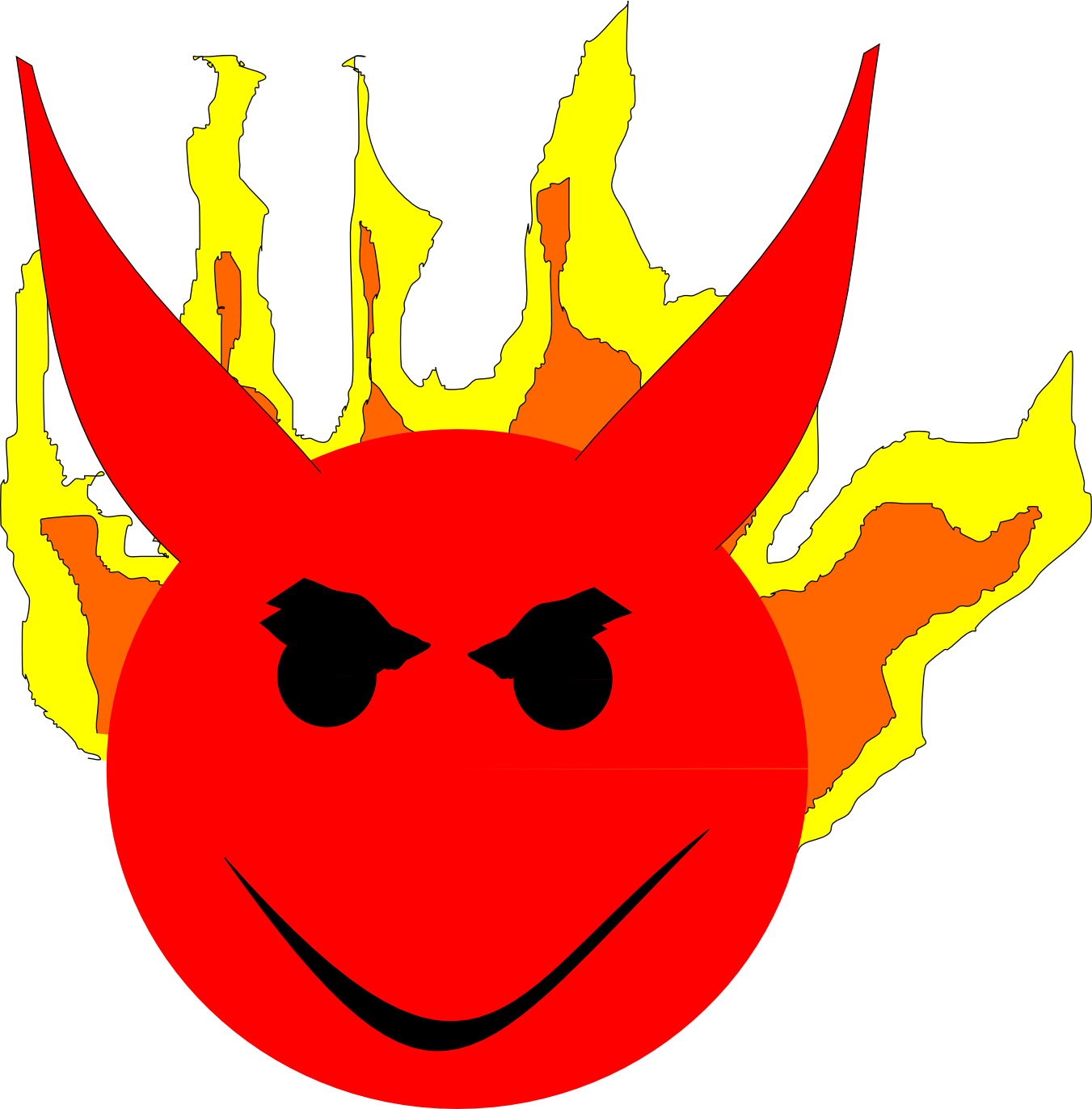 Demon Clipart Devil Emoji - Smiley (1351x1372), Png Download
