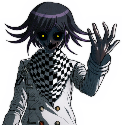 Notes I Present To You Kokichi Demon Possessed Face - Ouma Kokichi Creepy Sprite (405x417), Png Download