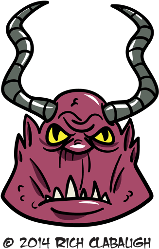 102514 Demon Monster Faces - Face (500x574), Png Download