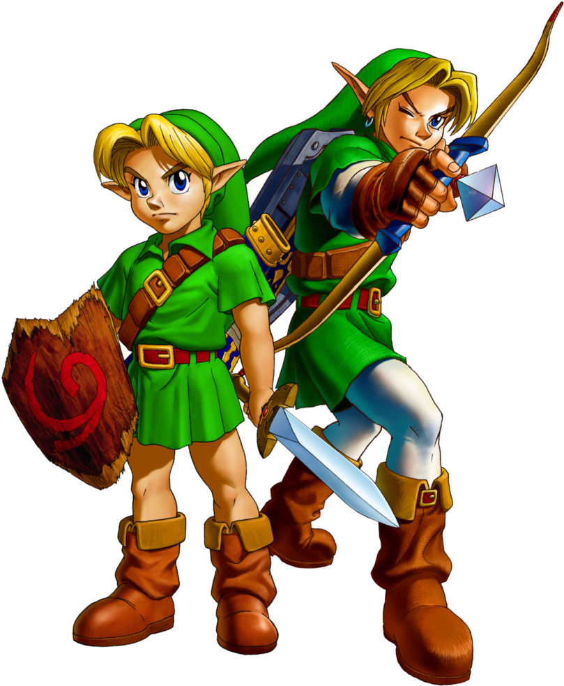 Young And Adult Link - Young Link And Adult Link (900x1192), Png Download