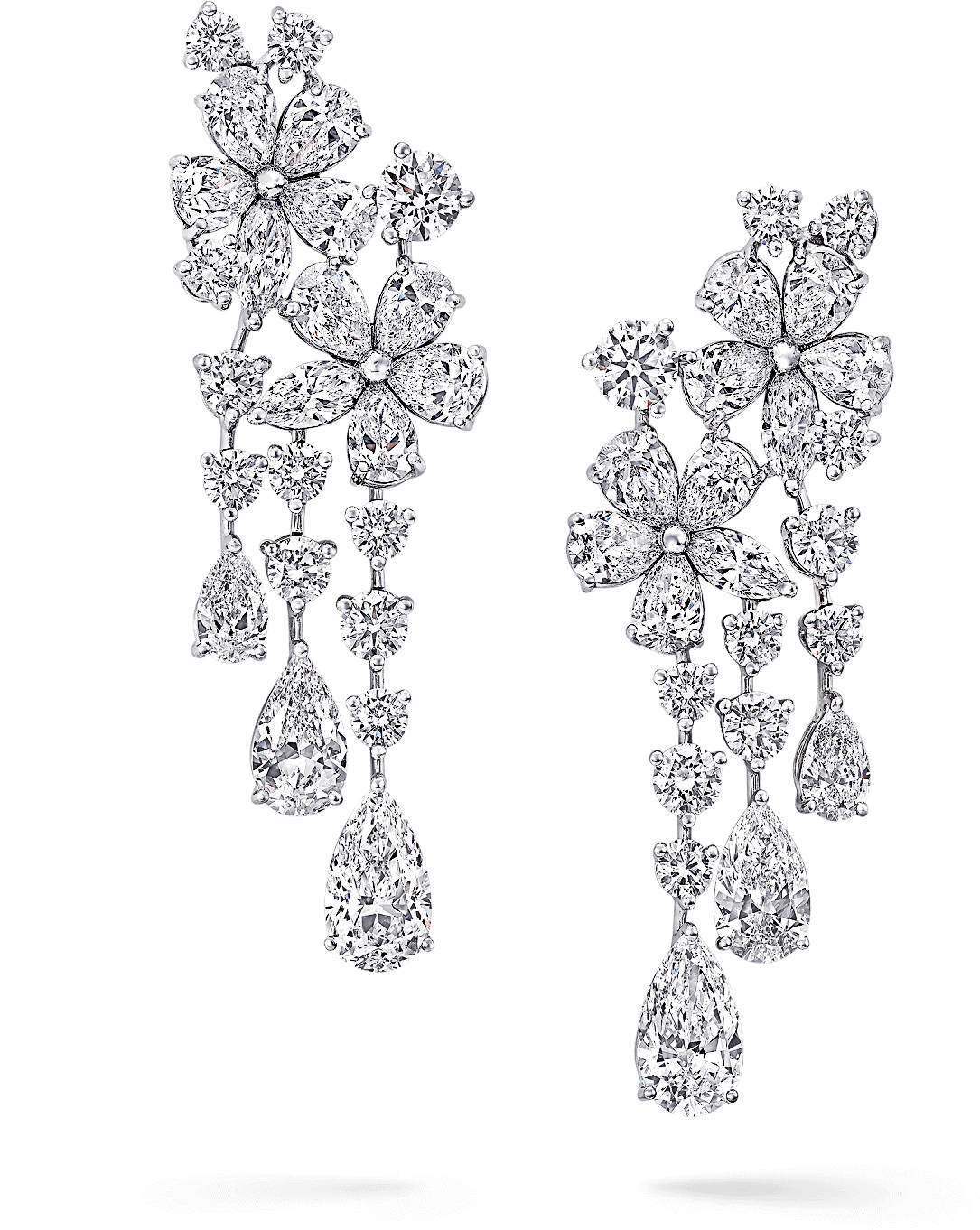 Carissa Double Flower Earrings - Sketch (2000x2000), Png Download