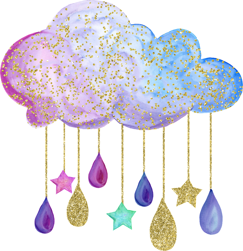 Hand Painted A Colorful Cloud Png Transparent - Baby Gender Reveal Invitation Clouds (1024x1061), Png Download