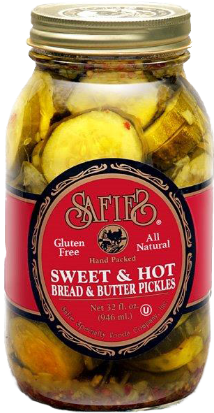 Safie Sweet & Hot Bread & Butter Pickles - Kentucky Sweet And Spicy Pickles (311x612), Png Download