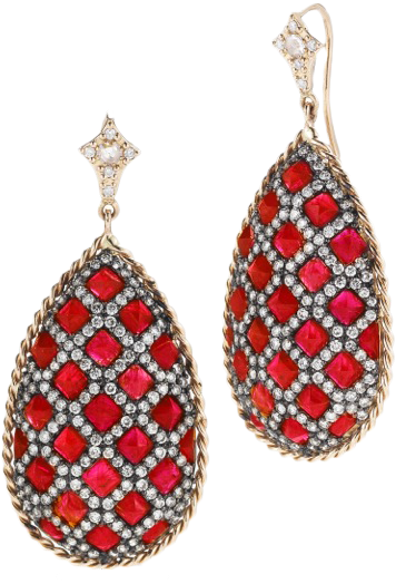 Red-earrings - Red Jewellery Png (613x613), Png Download