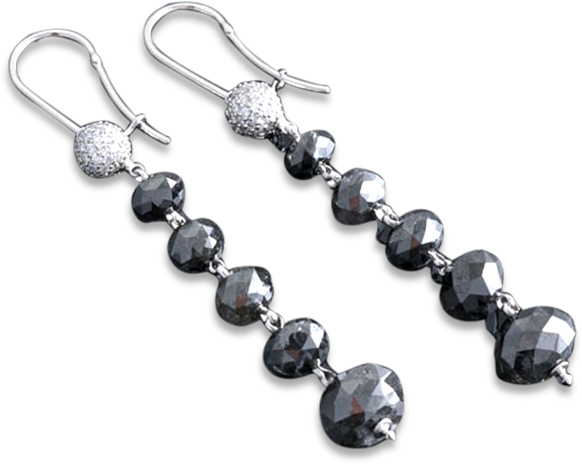 Black Diamond Dangle Earrings, - Jewellery (2500x2500), Png Download