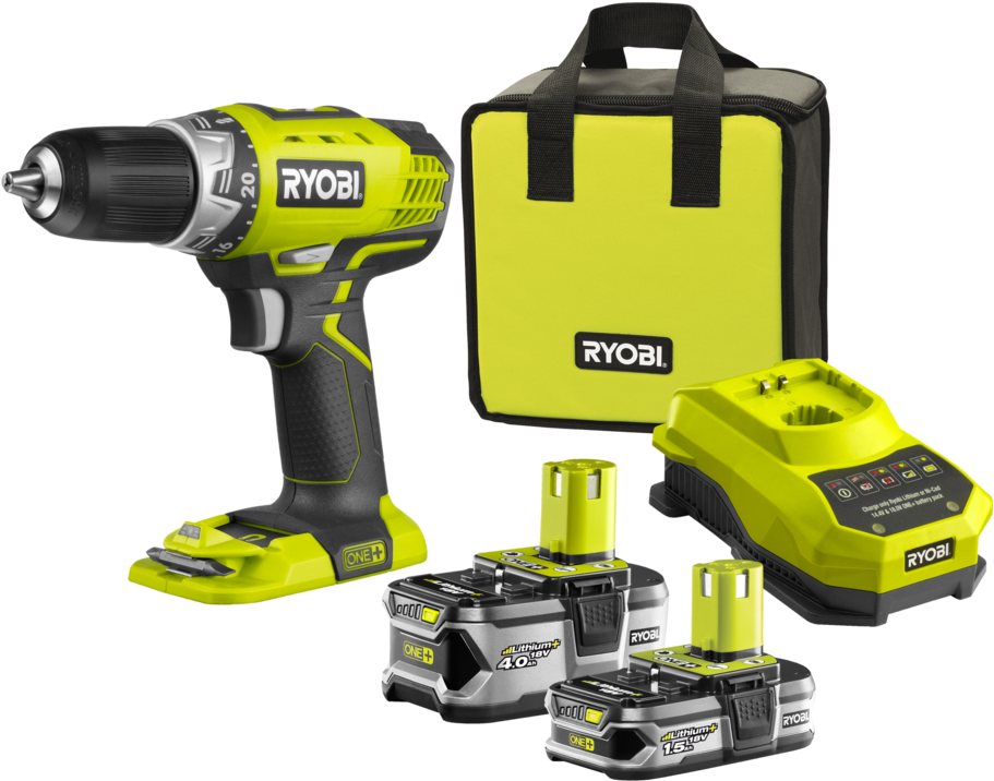 739218 - Ryobi Rcd18022l One+ Cordless Drill 18 V 1.5 Ah Li-ion (1000x1000), Png Download