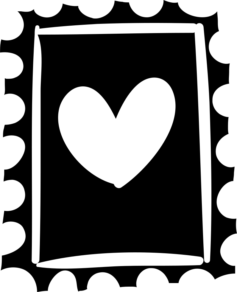 Stamp With Heart Drawing - Valentines Stamp Svg (796x980), Png Download