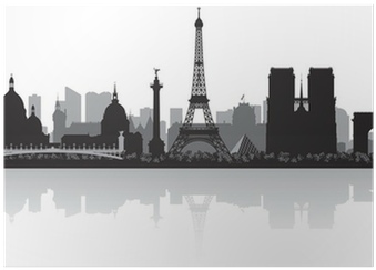 Paris France City Skyline Silhouette Poster • Pixers® - Paris Skyline Silhouette Png (400x400), Png Download