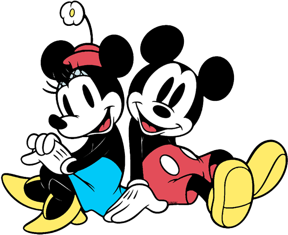 Classic Minnie Mouse Clip Art - Old Mickey Mouse And Minnie (600x490), Png Download
