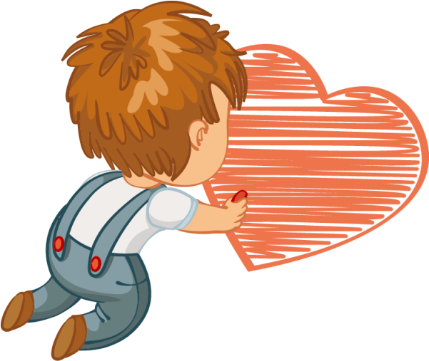 Drawing Child, Child Drawing, Cartoon, Vector Png And - Concept Of Love Cartoon (360x360), Png Download