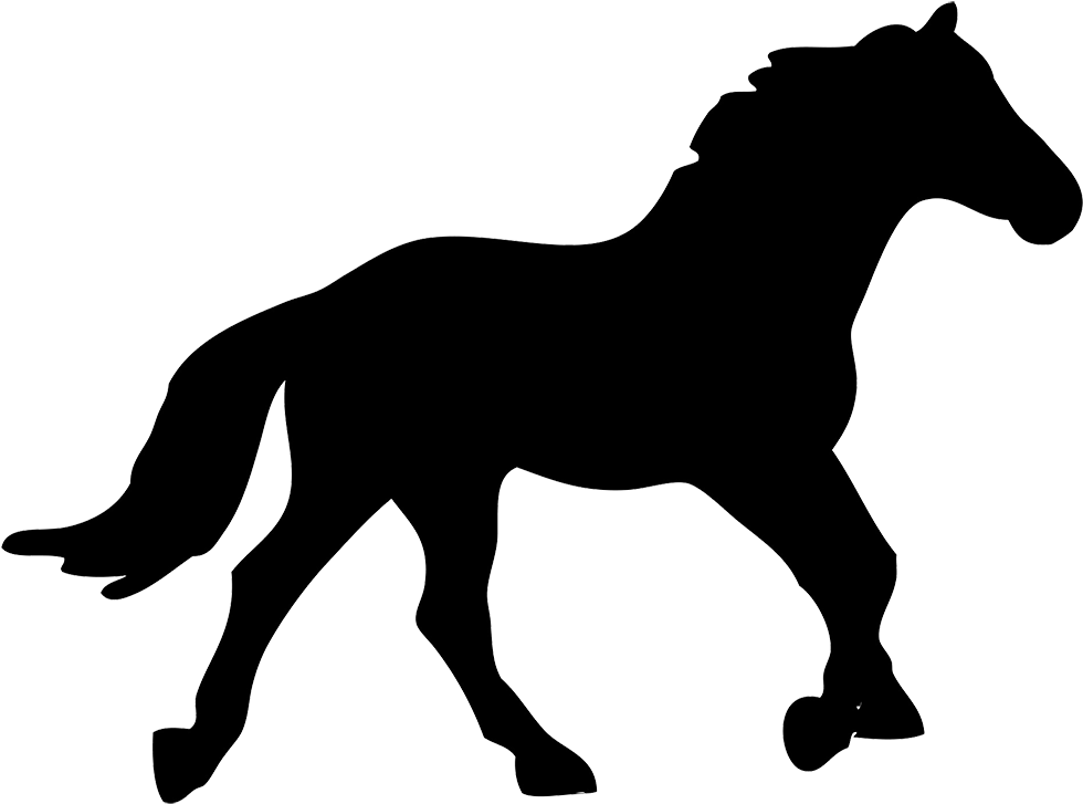 Running Horse Silhouette Png - Mini Horse Silhouette Png (1004x760), Png Download
