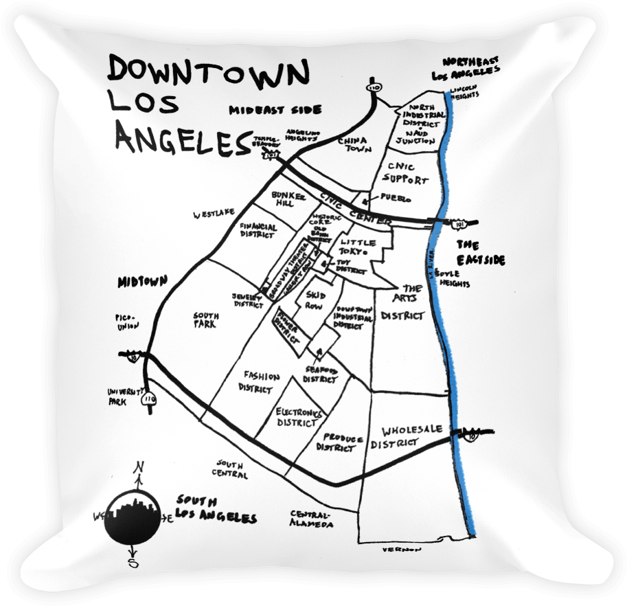 Il Skyline Stock Vector Colourbox - Downtown Los Angeles (1000x895), Png Download