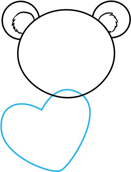 How To Draw Teddy Bear With Heart - Illustration (680x678), Png Download