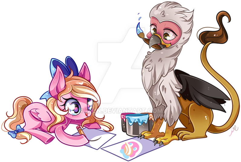 Ipun, Bow, Cute, Drawing, Griffon, Hair Bow, Heart - Drawing (800x640), Png Download