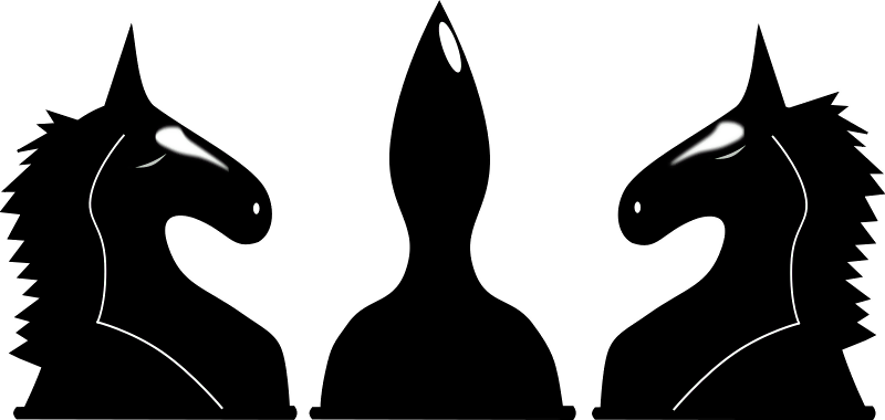 This Graphics Is Black And Double About Chess Horse,svg,black,animal - Dual Image Art (800x380), Png Download